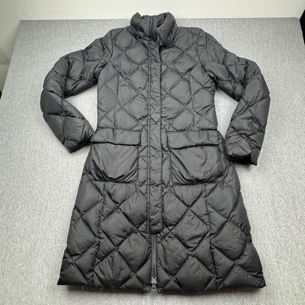 North Face Coat Womens Sz M Black Quilted 550 Down Puffer Winter Long Jacket